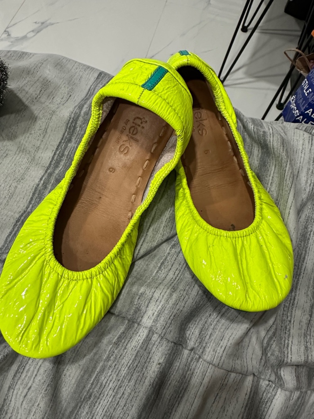 Tieks Neon Yellow Patent Ballet Flats